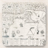 中世の世界地図ケベックヌーベルフランスアメリカ コースター (正面)