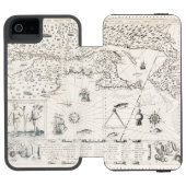 中世の世界地図ケベックヌーベルフランスアメリカ INCIPIO iPhoneウォレットケース (フォリオオープン)