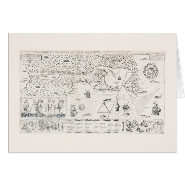 中世の世界地図ケベックヌーヴェッレ – フランスアメリカ (正面横)