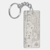 中世の世界地図ケベックヌーヴェッレ – フランスアメリカ キーホルダー (正面左)