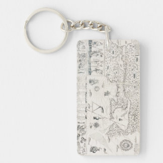 中世の世界地図ケベックヌーヴェッレ – フランスアメリカ キーホルダー