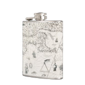 中世の世界地図ケベックヌーヴェッレ – フランスアメリカ フラスク (左)