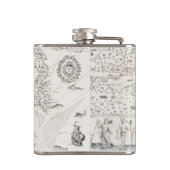 中世の世界地図ケベックヌーヴェッレ – フランスアメリカ フラスク (裏面)