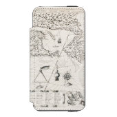 中世の世界地図ケベックヌーヴェッレ – フランスアメリカ INCIPIO iPhoneウォレットケース (フォリオ 正面)