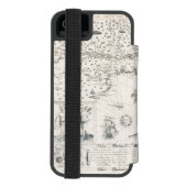 中世の世界地図ケベックヌーヴェッレ – フランスアメリカ INCIPIO iPhoneウォレットケース (フォリオ裏面)