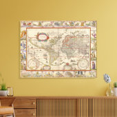 中世の世界地図(ウィレム・ブレュー著) キャンバスプリント (インサイチュ (リビング))