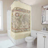 中世の世界地図(ウィレム・ブレュー著) シャワーカーテン (インサイチュ)