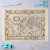 中世の世界地図(ウィレム・ブレュー著) 薄葉紙 (クラフト)