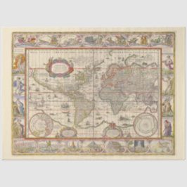 中世の世界地図（ウィレム・ブレュー著） 薄葉紙