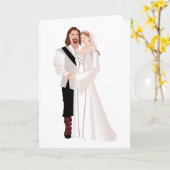 中世の主と女 カード (黄色い花)