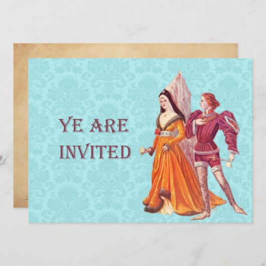 中世の主と婦人 招待状 (正面/裏面)
