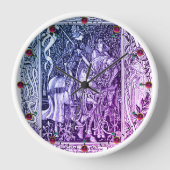 中世の伝説レディアンドナイト馬のフローラ 壁時計 (正面)