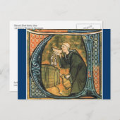 中世の僧テイスティングワインポストカード ポストカード (正面/裏面)