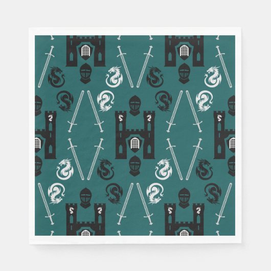 中世の円卓の騎士 スタンダードランチョンナプキン (正面)