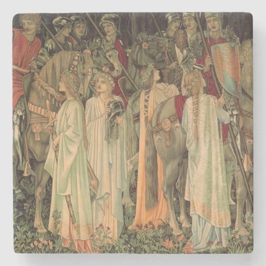 中世の円卓騎士 ストーンコースター (正面)