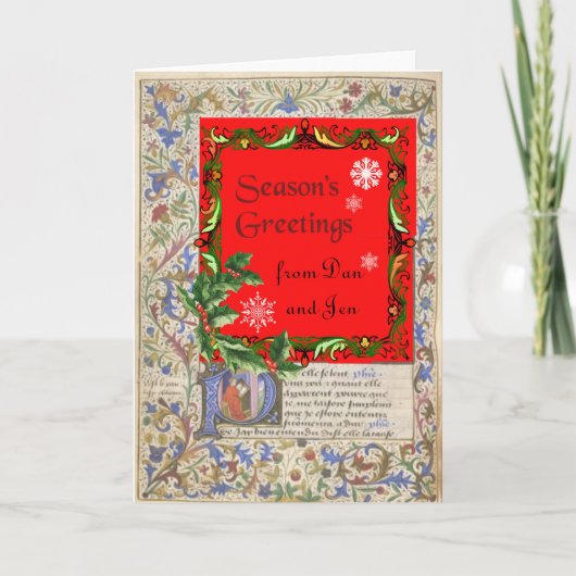 中世の写本の冬の季節のカード カード (正面)