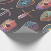 中世の剣と盾の包装紙 ラッピングペーパー (角)