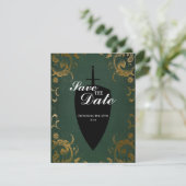 中世の剣 エレガント テーブルトップ ゲーマー 保存日付 招待状 (スタンド正面)