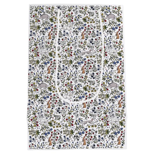 中世の動物のアワフルーア白抱き枕 ミディアムペーパーバッグ (裏面)