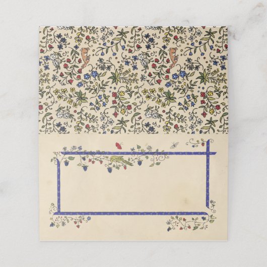 中世の動物の折り畳み座席表 プレイスカード (外部開封)