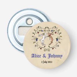 中世の動物の新郎新婦ボトルオープナー 栓抜き