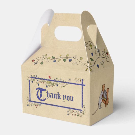 中世の動物の結婚式の引き出物箱 フェイバーボックス (裏面サイド)