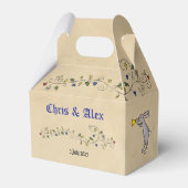 中世の動物の結婚式の引き出物箱 フェイバーボックス (正面サイド)