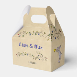 中世の動物の結婚式の引き出物箱 フェイバーボックス
