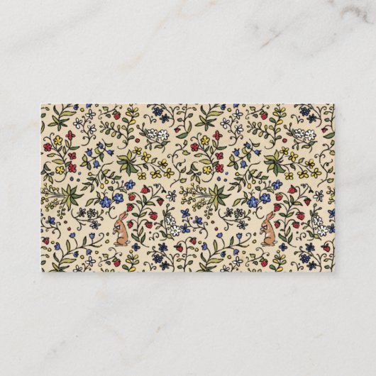 中世の動物フラットパーソナライズされた座席表 プレイスカード (裏面)