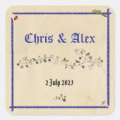 中世の動物広場結婚式用シール スクエアシール (正面)
