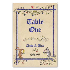 中世の動物 テーブル番号 カード（夫婦の名前入り)