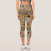 中世の動物，幻想的な動物，金ゴールド赤ブルー カプリレギンス (裏面)