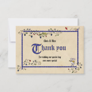 中世の動物　感謝を伝えるフラットカード サンキューカード