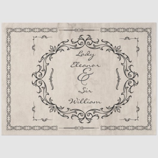 中世の原稿エレガントな結婚式 薄葉紙 (正面)