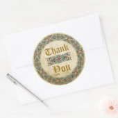 中世の原稿ゴシックサンキューラベル ラウンドシール (封筒)