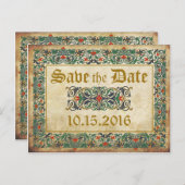 中世の原稿ゴシック日付を保存 案内ポストカード (正面/裏面)