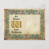 中世の原稿ゴシック日付を保存 案内ポストカード (裏面)