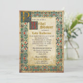中世の原稿ブライダルシャワー招待券 招待状 (スタンド正面)
