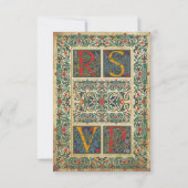 中世の原稿RSVPカード 出欠カード (裏面)