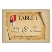 中世の古文書風結婚式 テーブルナンバー (裏面)