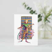 中世の吟遊詩人とリュート ポストカード (スタンド正面)