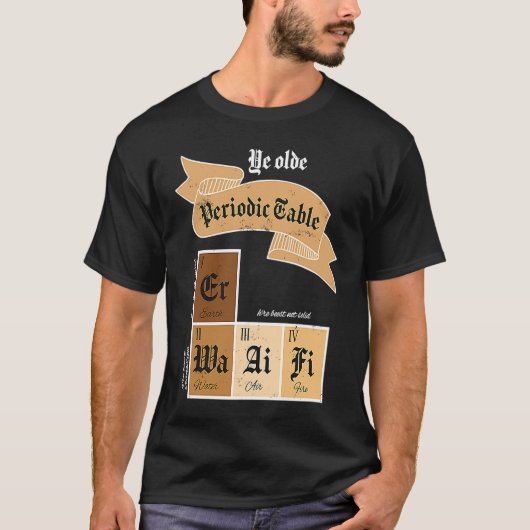 中世の周期表Ye Olde周期表 Tシャツ (正面)