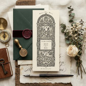 中世の城でのカップル婚約発表 招待状