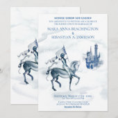 *~* 中世の城で騎士が馬に乗ったまま挙式 招待状 (正面/裏面)