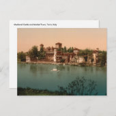 中世の城と市場町，トリノ，イタリア ポストカード (正面/裏面)