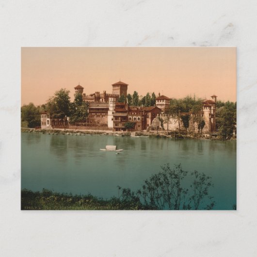 中世の城と市場町，トリノ，イタリア ポストカード (正面)