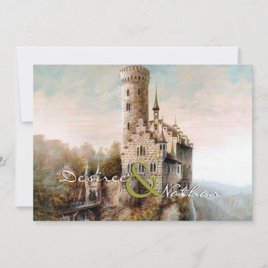 中世の城の結婚式招待状 招待状 (正面)