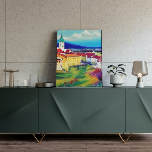 中世の城ニトラ絵画アートのポスター ポスター