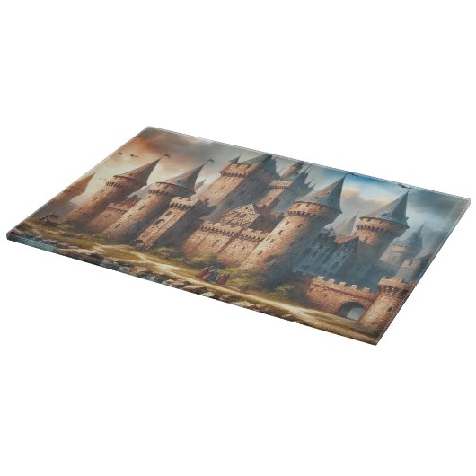 中世の城下町 – 夕暮れ時の静かな川|過去記事 カッティングボード (角)