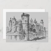 中世の城招待状 招待状 (正面/裏面)